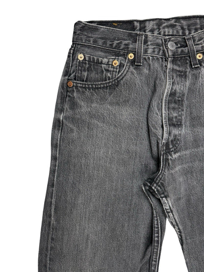 Levi's 501 Vintage Faded Black Straight Leg Denim Jeans 28W 32L
