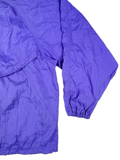Reebok Retro Purple Nylon Zip Track Jacket Large