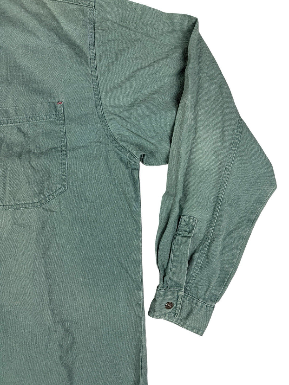 Levi's Vintage 90's Teal Green Button Up Western Cotton Denim Shirt Large