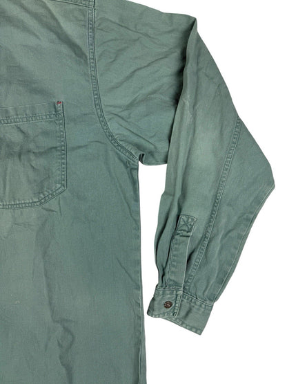 Levi's Vintage 90's Teal Green Button Up Western Cotton Denim Shirt Large