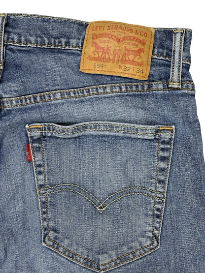 Levi's 559 Blue Relaxed Straight Fit Denim Jeans 32W 34L