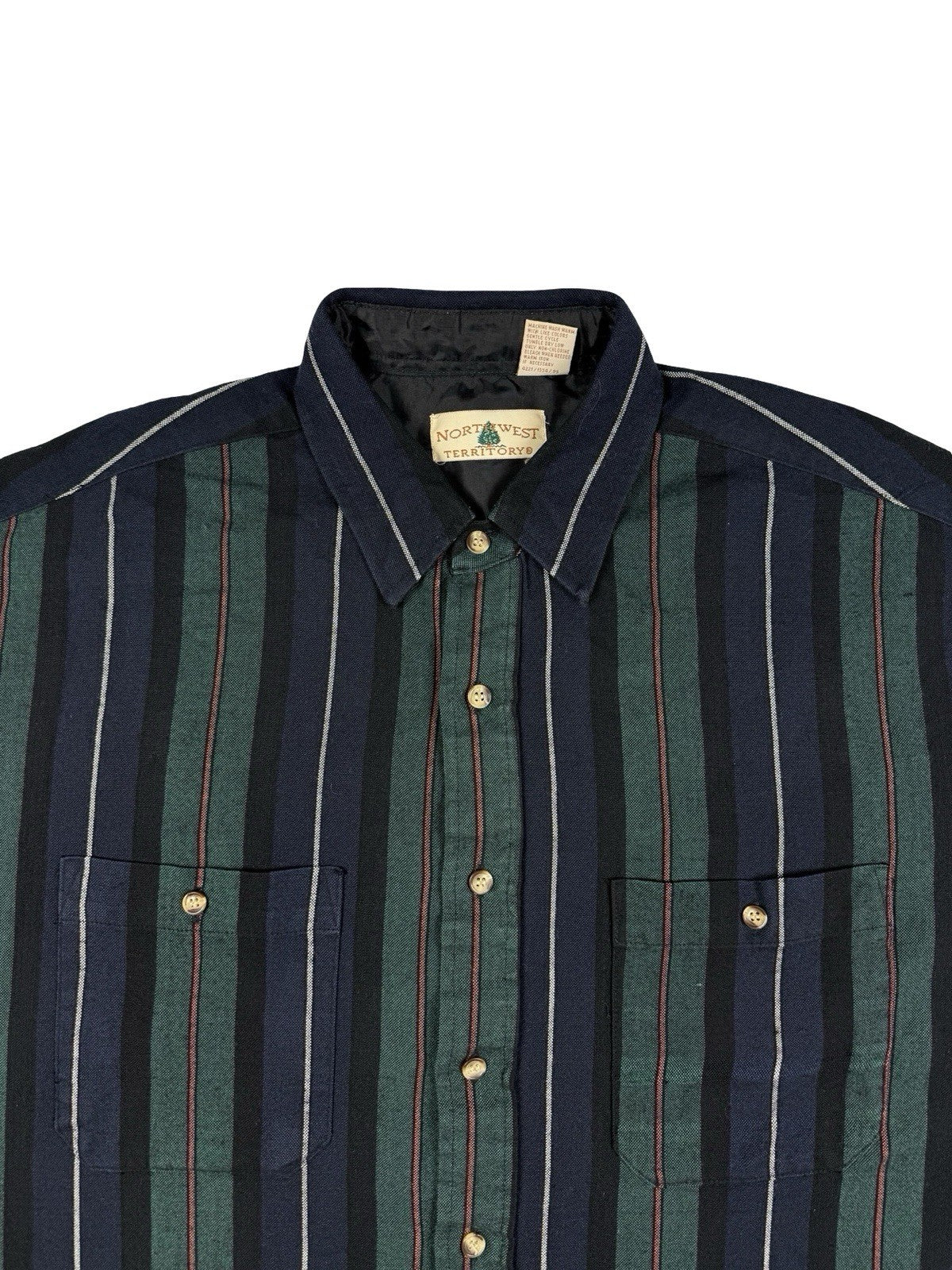 Northwest Territory Vintage 90s Multi Striped Button Closure Shirt Large