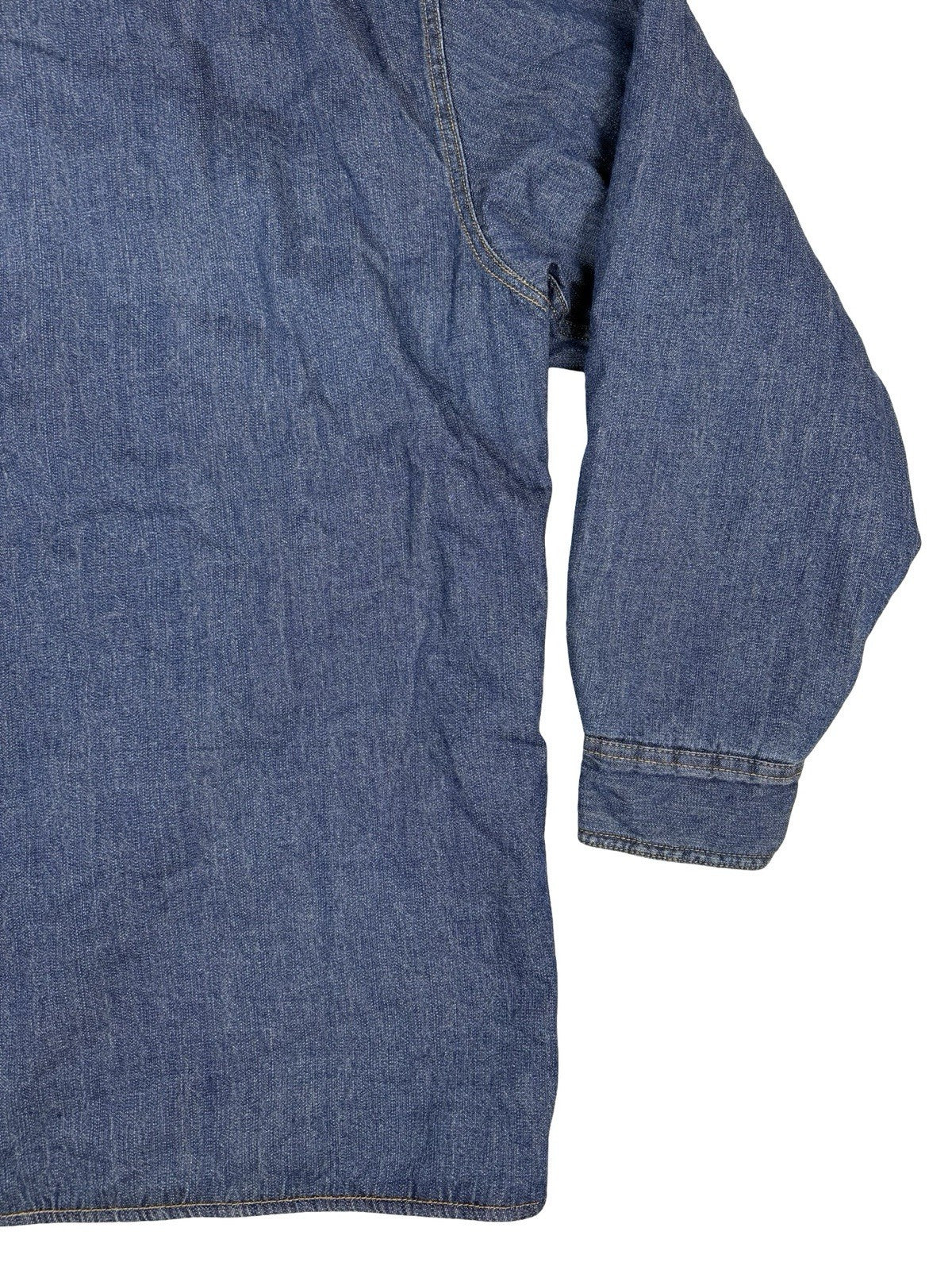 Levi's Blue Sherpa Fleece Lined Haywood Denim Button Shirt Jacket Large