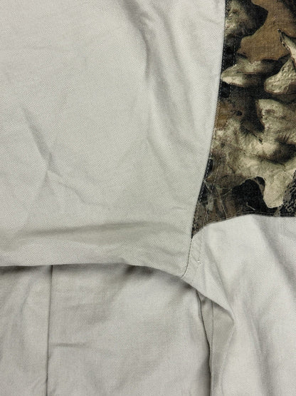 Mossy Oak Vintage Grey Camo Patch Cotton Shirt Size Large Made In USA