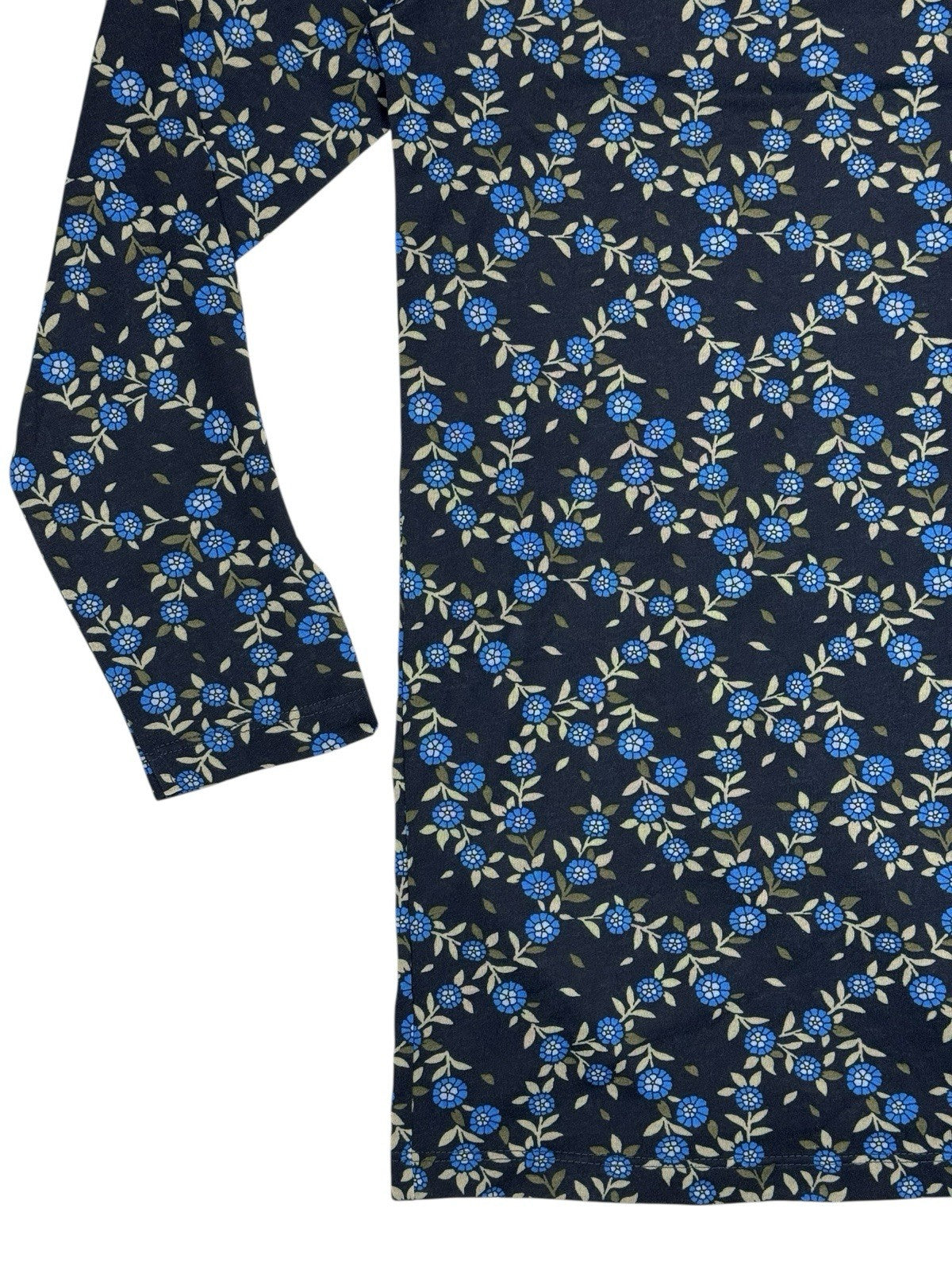 BNWT M&S Blue Floral Polyester 3/4 Sleeve Relaxed Fit Top