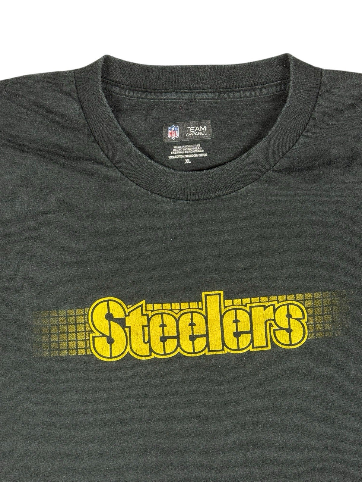NFL Team Apparel Black Pittsburgh Steelers Long Sleeve Cotton Top XL