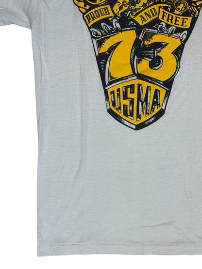Tournament Apparel Vintage USMA Class of 73 White Print Top Medium