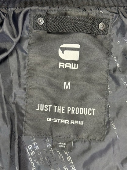G Start Raw Blue Quilted Zip Bomber Jacket Medium
