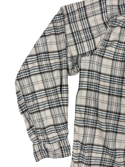 Carhartt Rugged Flex Relaxed Fit White Plaid Flannel Button Shirt 2XL Tall