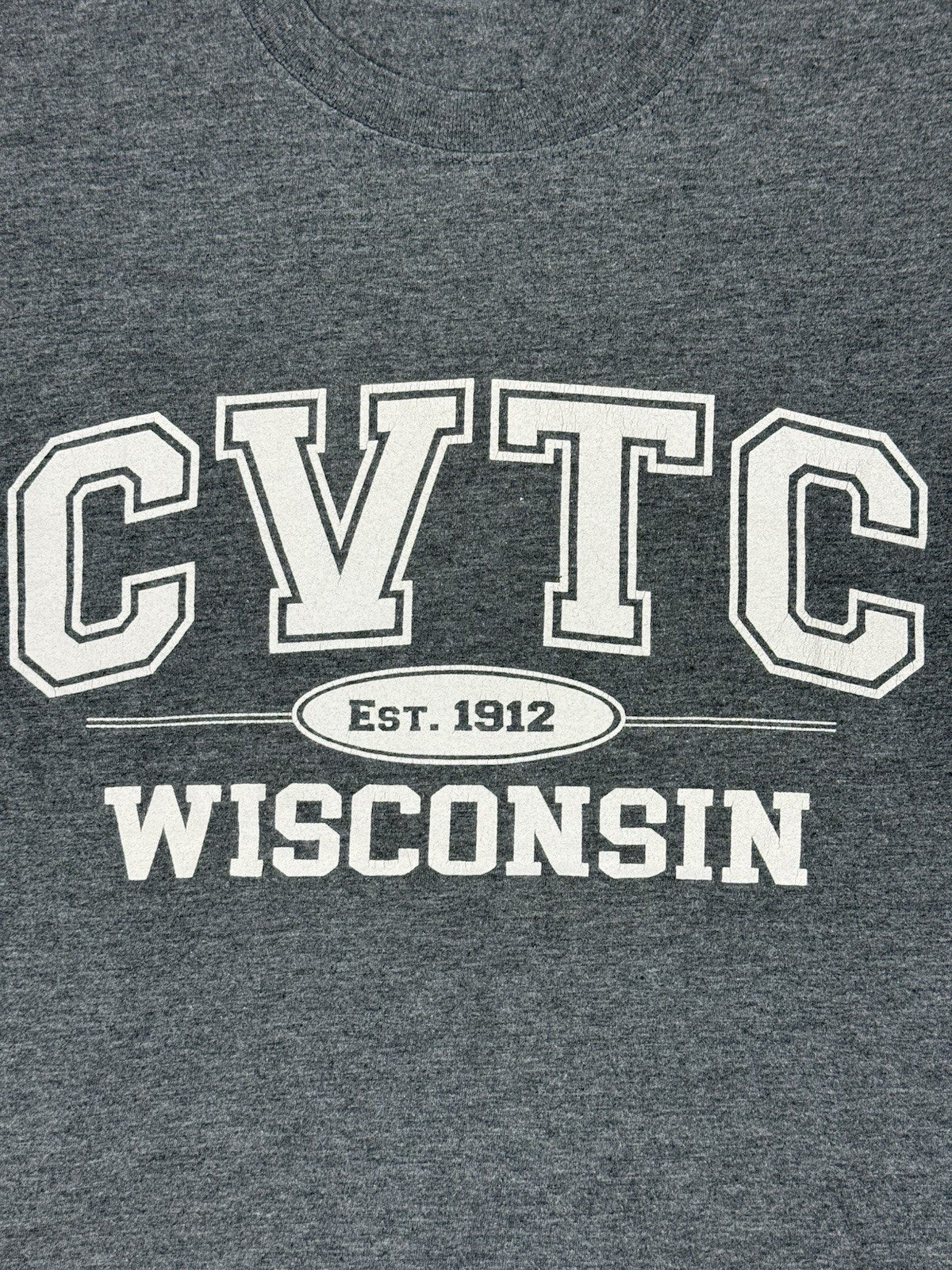 Chippewa Valley Technical College Retro Grey Printed USA Sports Top Small