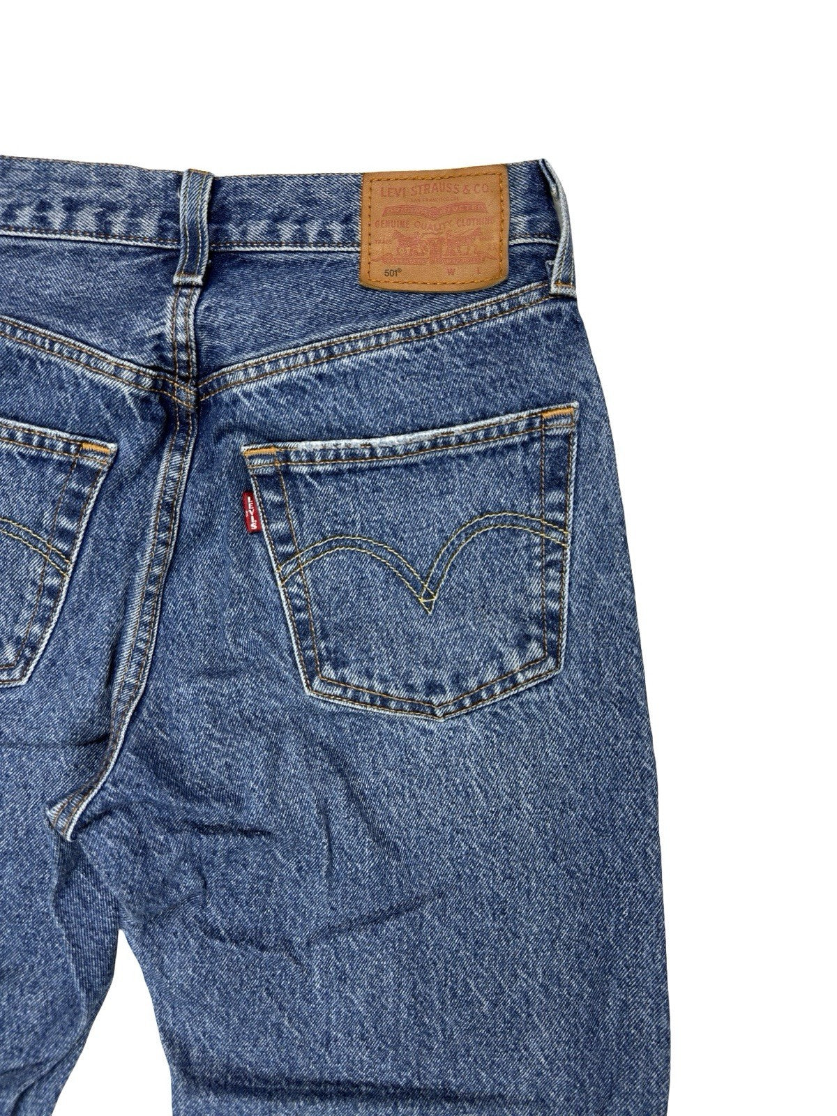 Levi's 501 Women's Blue Denim Straight Fit Jeans 24W 30L