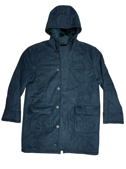Ben Sherman Blue Lined Suede Coat Large