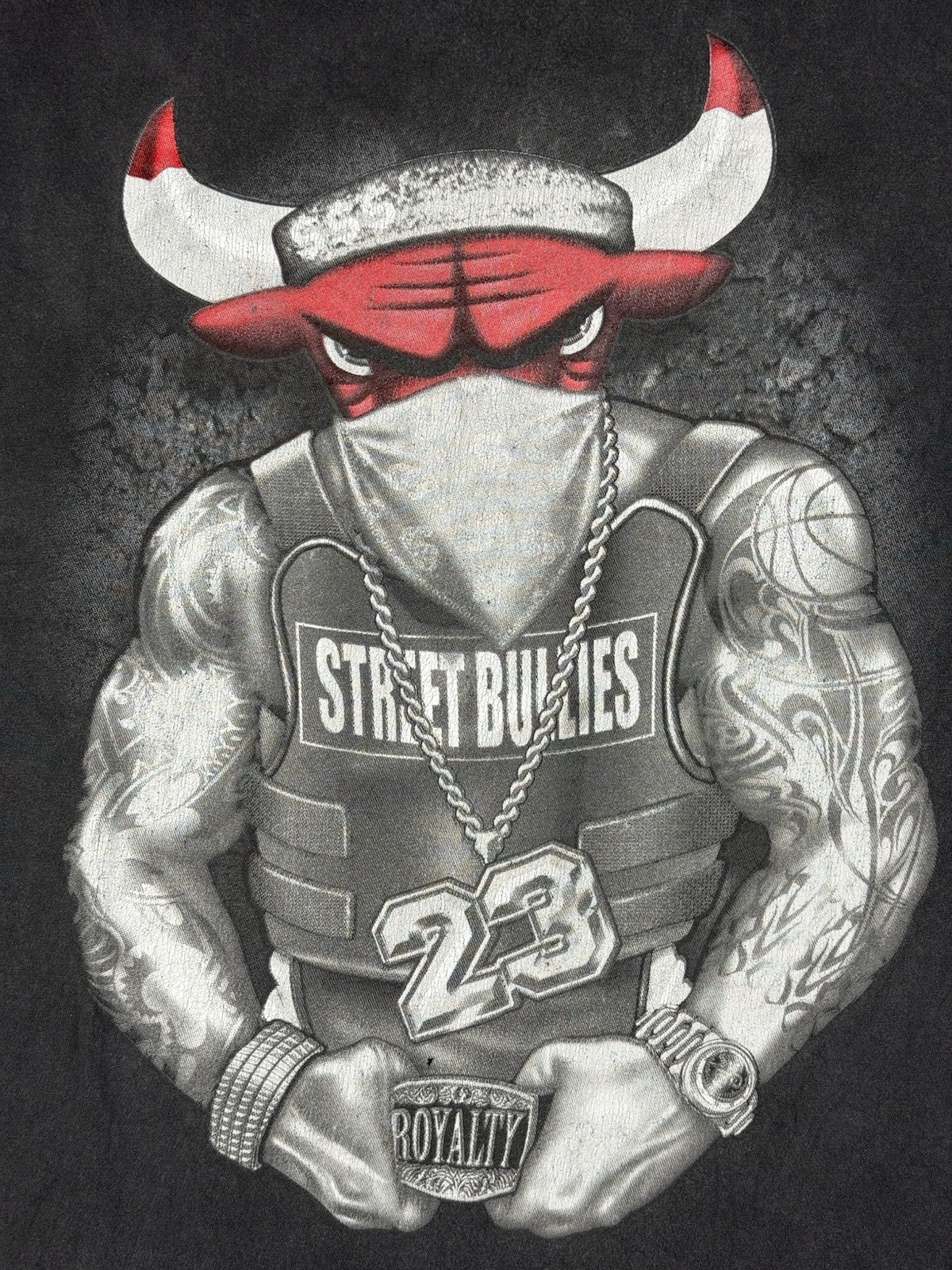 Phat Doc Black Chicago Bulls Retro Street Bullies Cotton Top 3XL