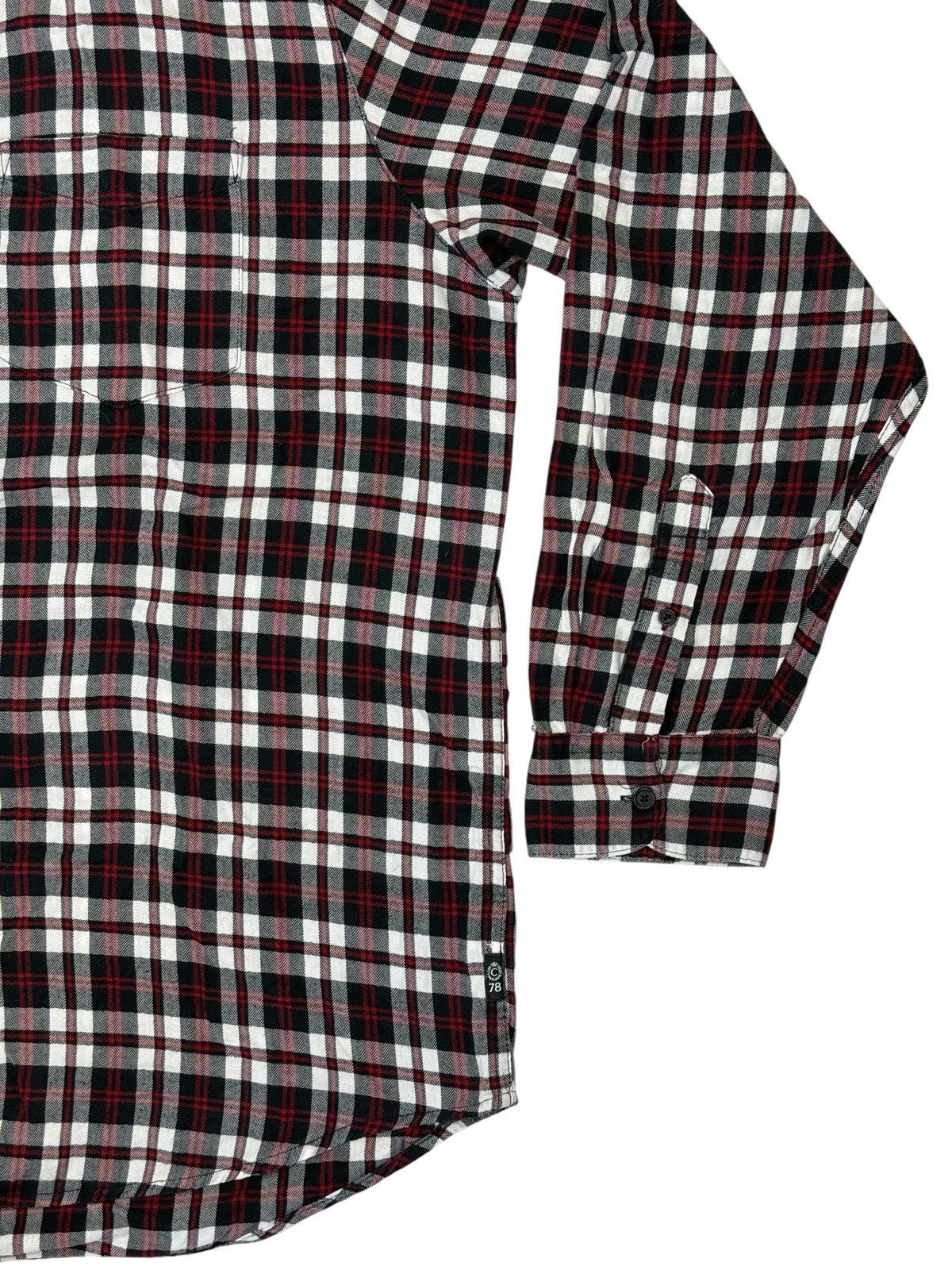 Chaps Retro Red Plaid Cotton Button Up Collared Shirt XL