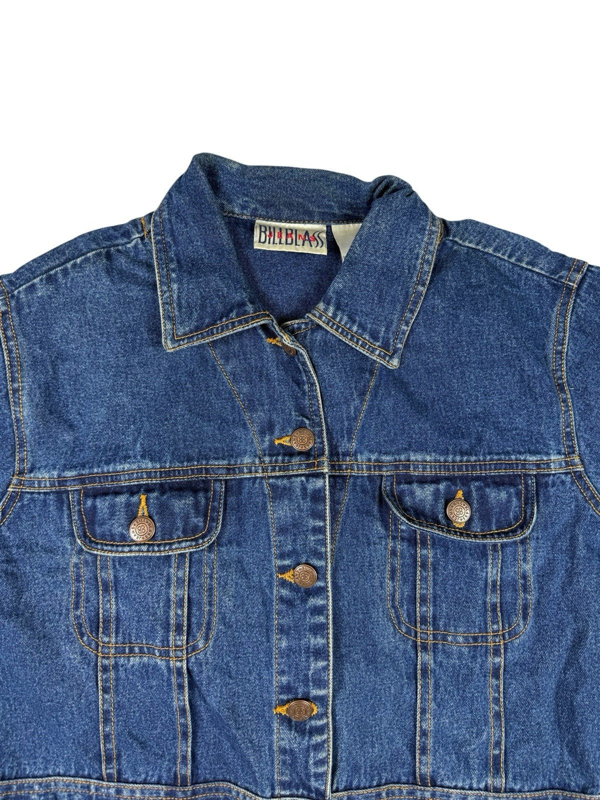 Bill Blass Retro Y2K Blue Denim Jacket Women's Small
