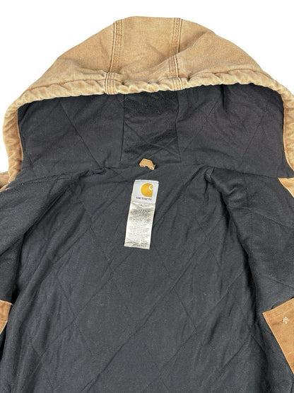 Carhartt J130 Brown Hooded Active Zip Workwear Jacket Medium Regular