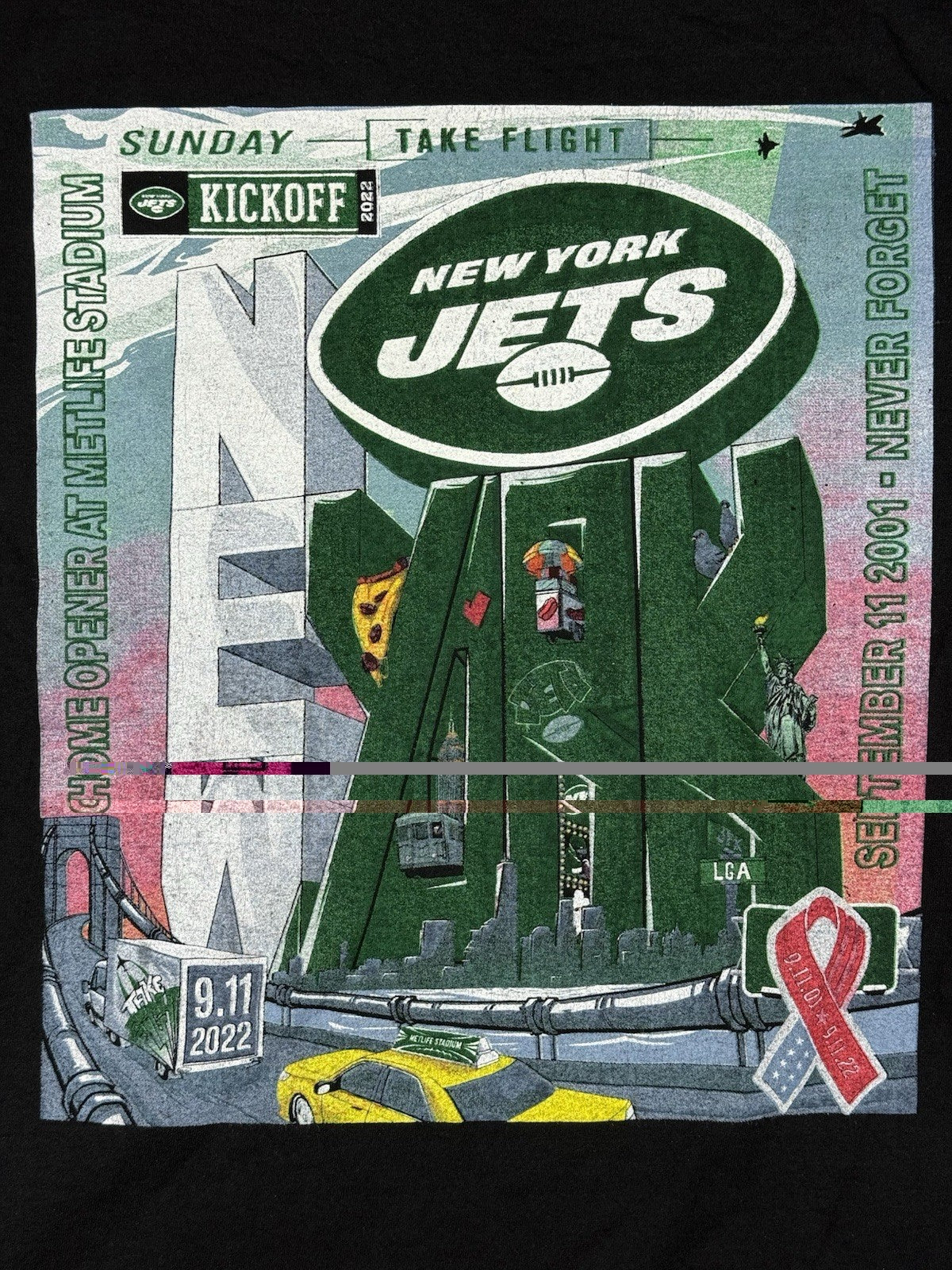 New York Jets Black Sept 11 Home Opener Remembrance Top Medium