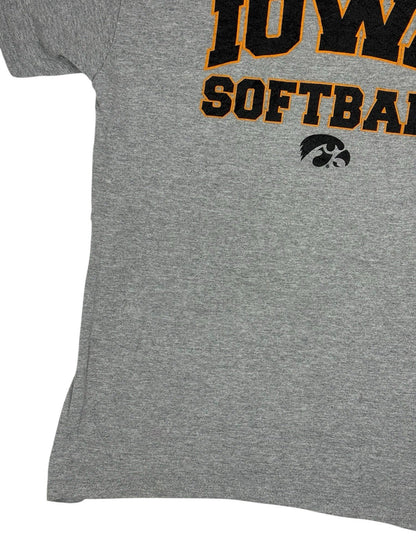University of Iowa Hawkeyes Grey Softball Printed Top Medium