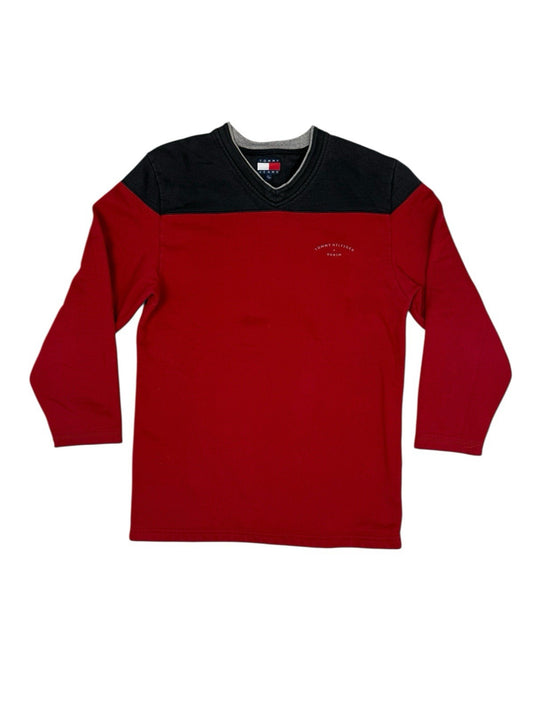 Tommy Hilfiger Retro Red V-Neck Jumper Small