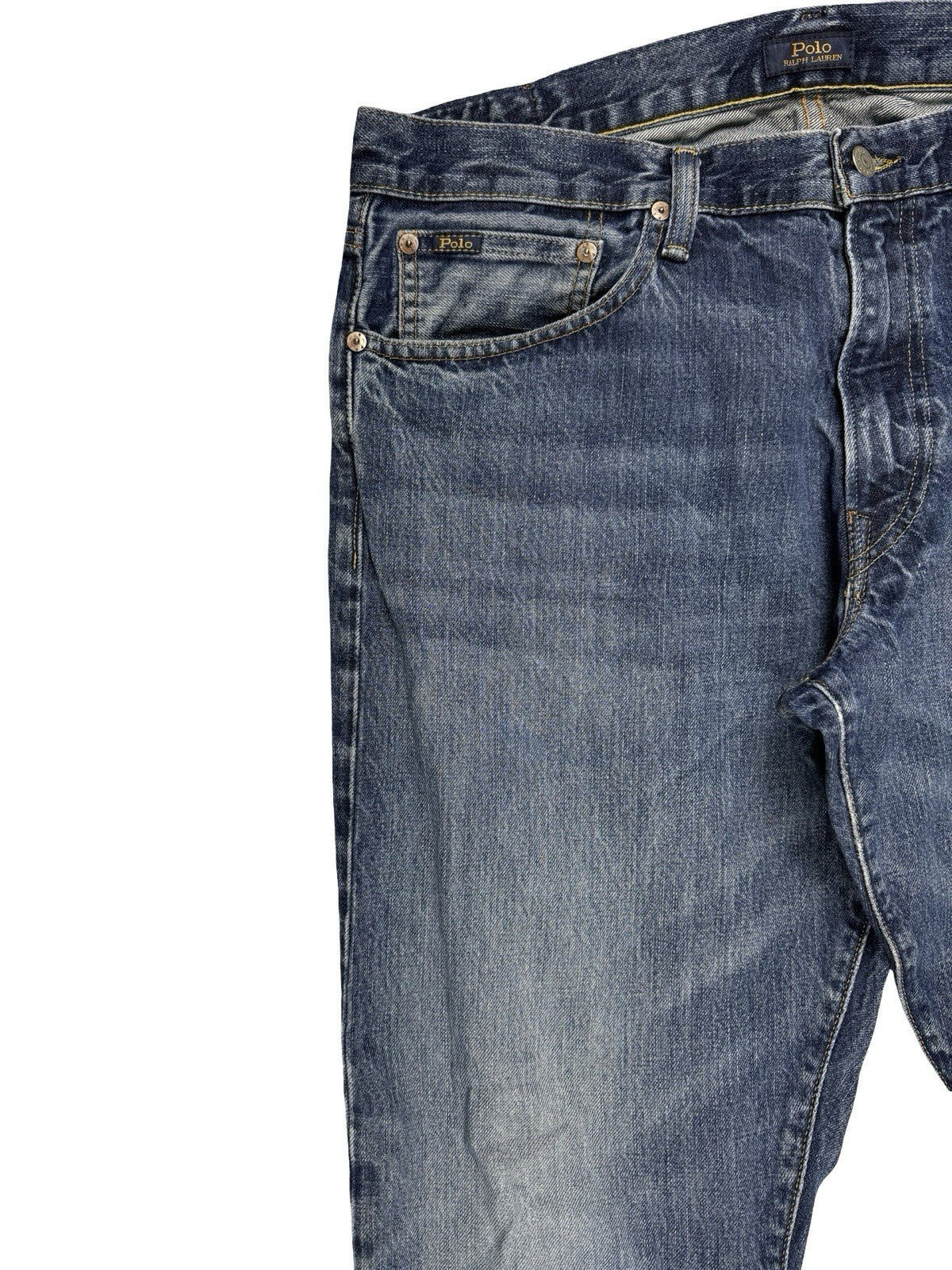 Polo Ralph Lauren Blue Hampton Relaxed Straight Denim Jeans 36W 32L