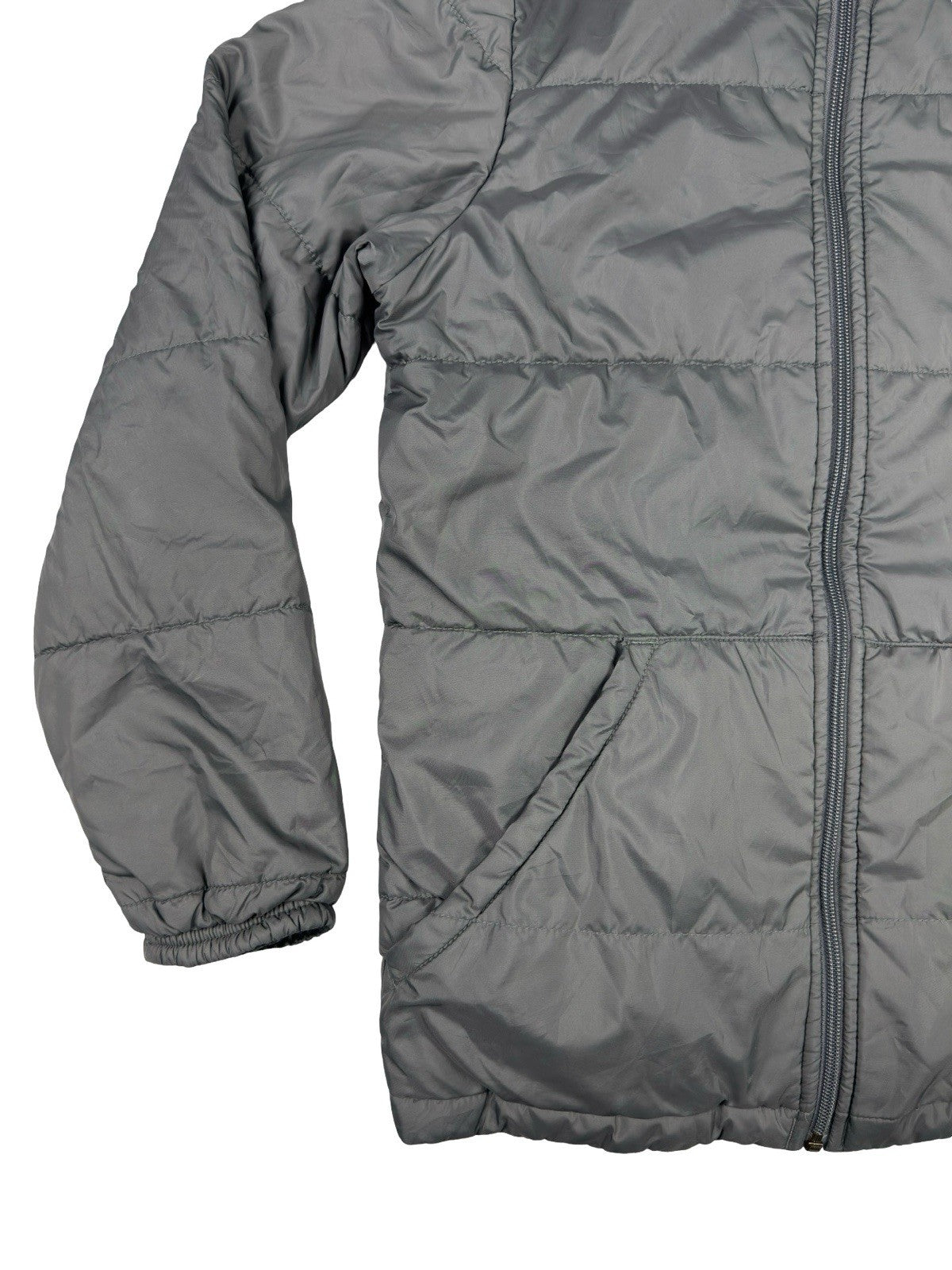 Columbia Grey Reversible Puffer Hooded Jacket Youth Large (14/16)