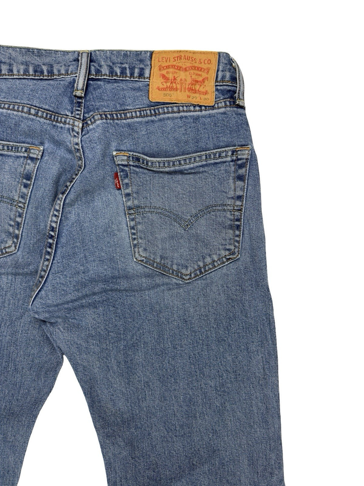 Levi's 505 Blue Regular Straight Leg Denim Jeans 29W 30L