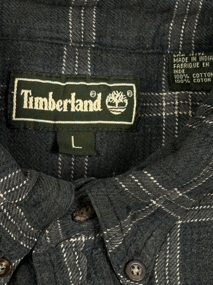 Timberland Cotton Purple Plaid Flannel Lumberjack Shirt Large