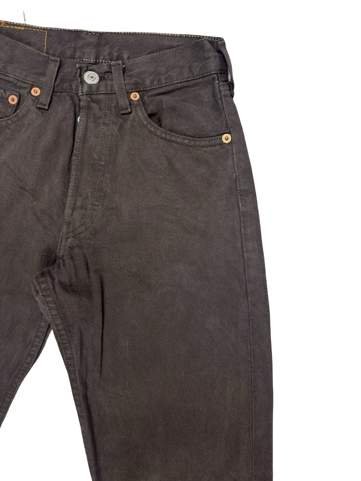 Levi's 501 Vintage Brown Straight Leg Denim Jeans 26W 34L