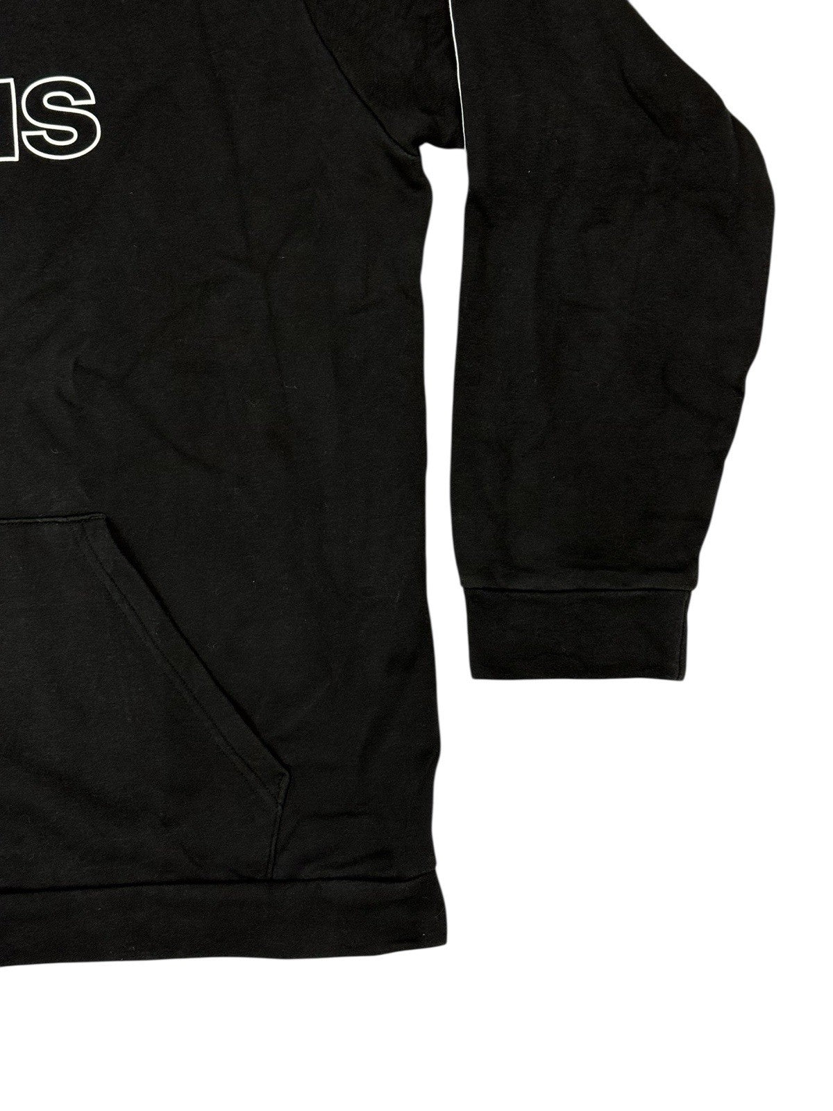 Adidas Black Printed 3 Stripe Hoodie Large
