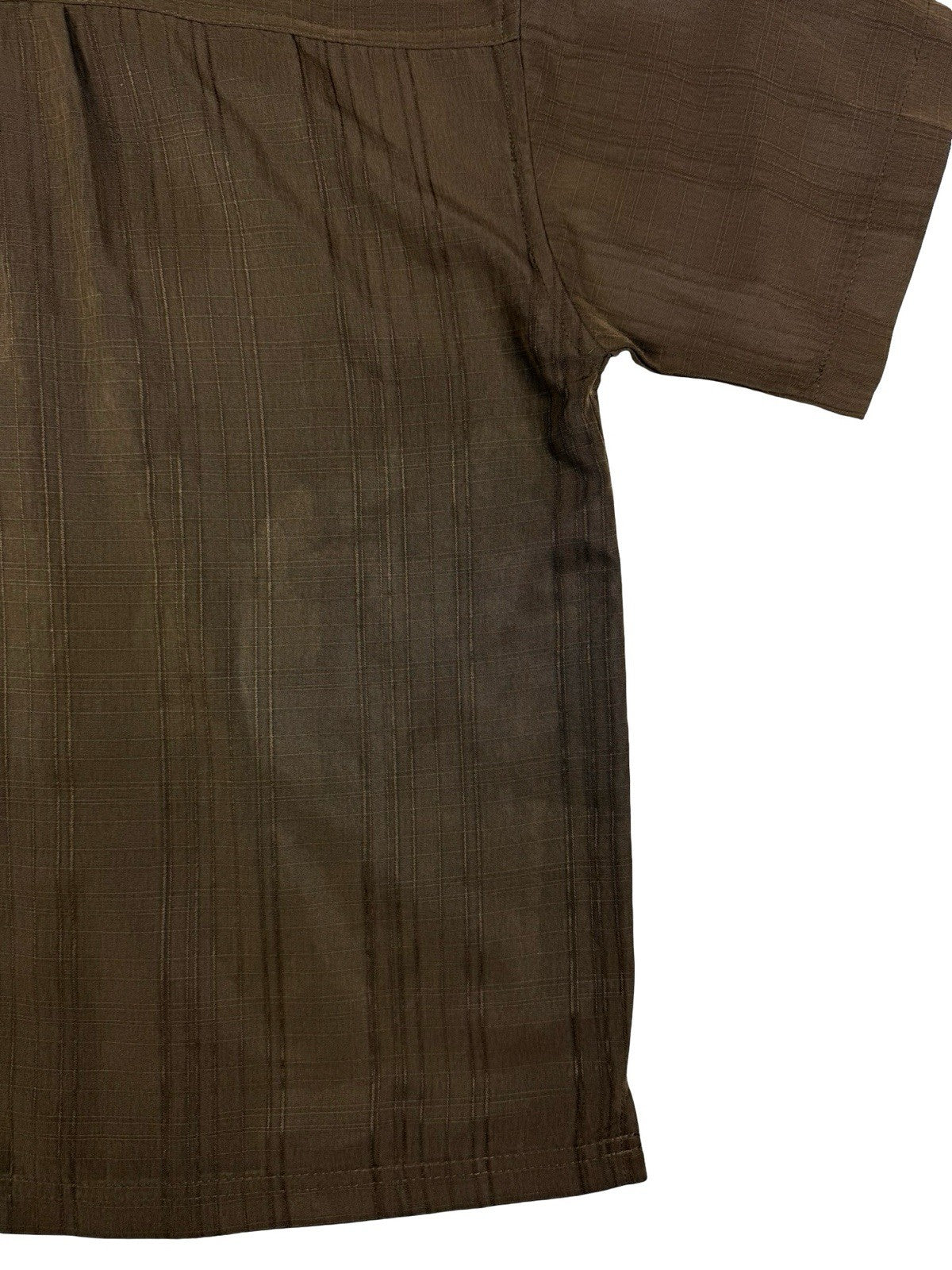 Dickies Striped Brown Polyester Button Shirt Youth Medium (age 8)