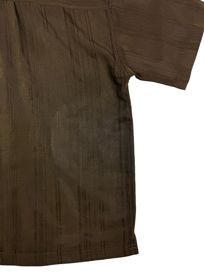 Dickies Striped Brown Polyester Button Shirt Youth Medium (age 8)