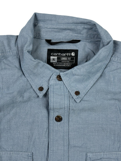 Carhartt Loose Fit Midweight Denim Blue Chambray Long Sleeve Shirt XL