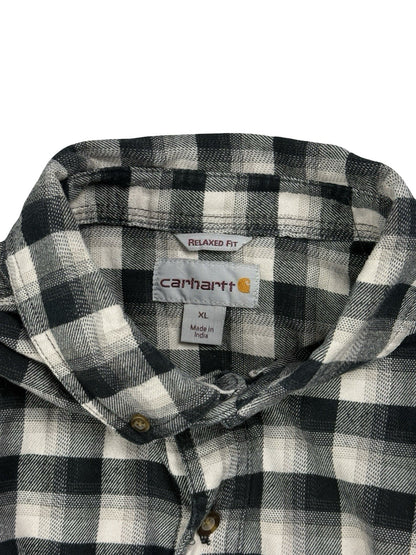 Carhartt Black Plaid Hamilton Relaxed Fit Button Shirt XL