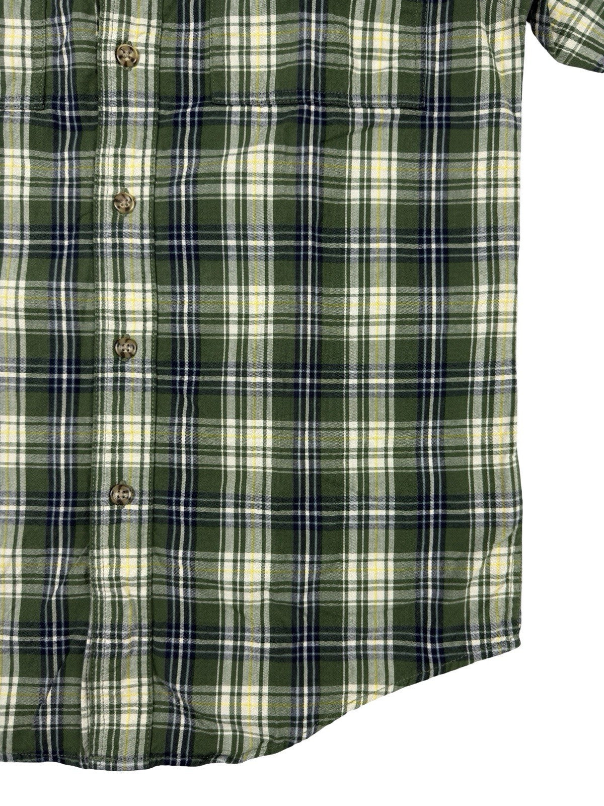 Carhartt Green Plaid Cotton Short Sleeve Flannel Shirt Small