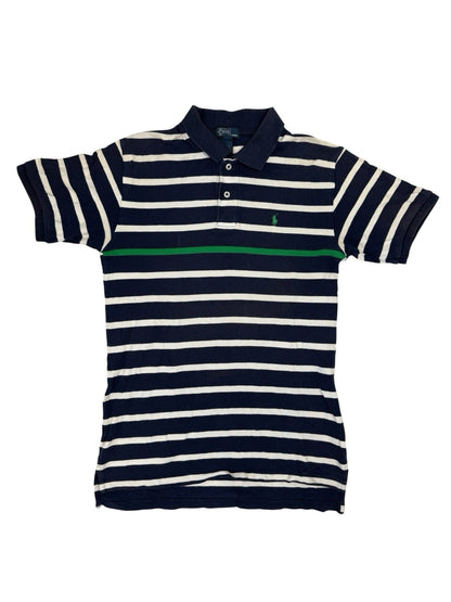 Polo Ralph Lauren Blue Striped Polo Top Size Large (16/18)