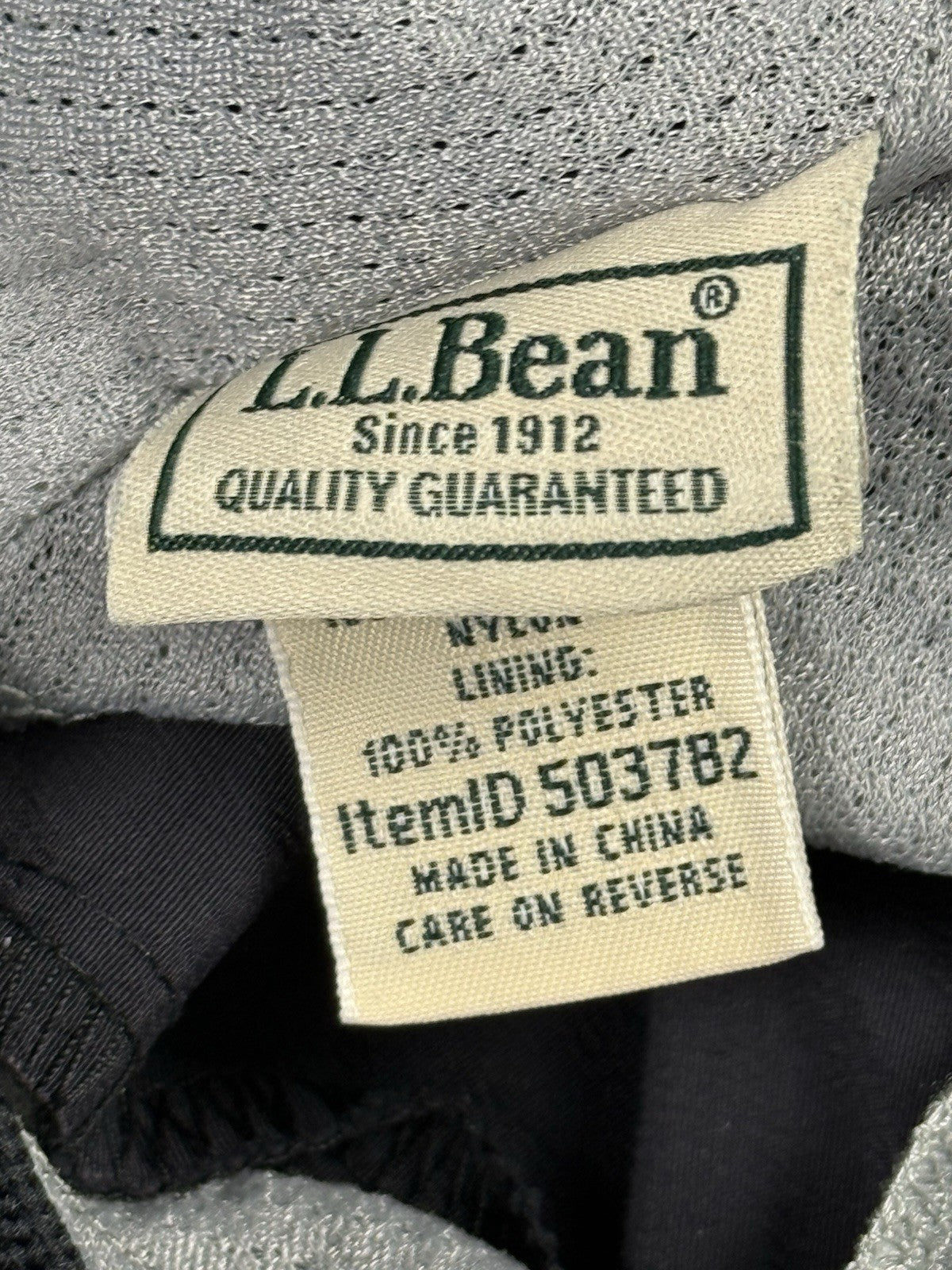 L.L. Bean Black Supplex Nylon Sport Swim Shorts Trunks Large