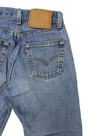 Levi's 501 Vintage Blue Straight Fit Women's Denim Jeans 25W 34L Made In USA