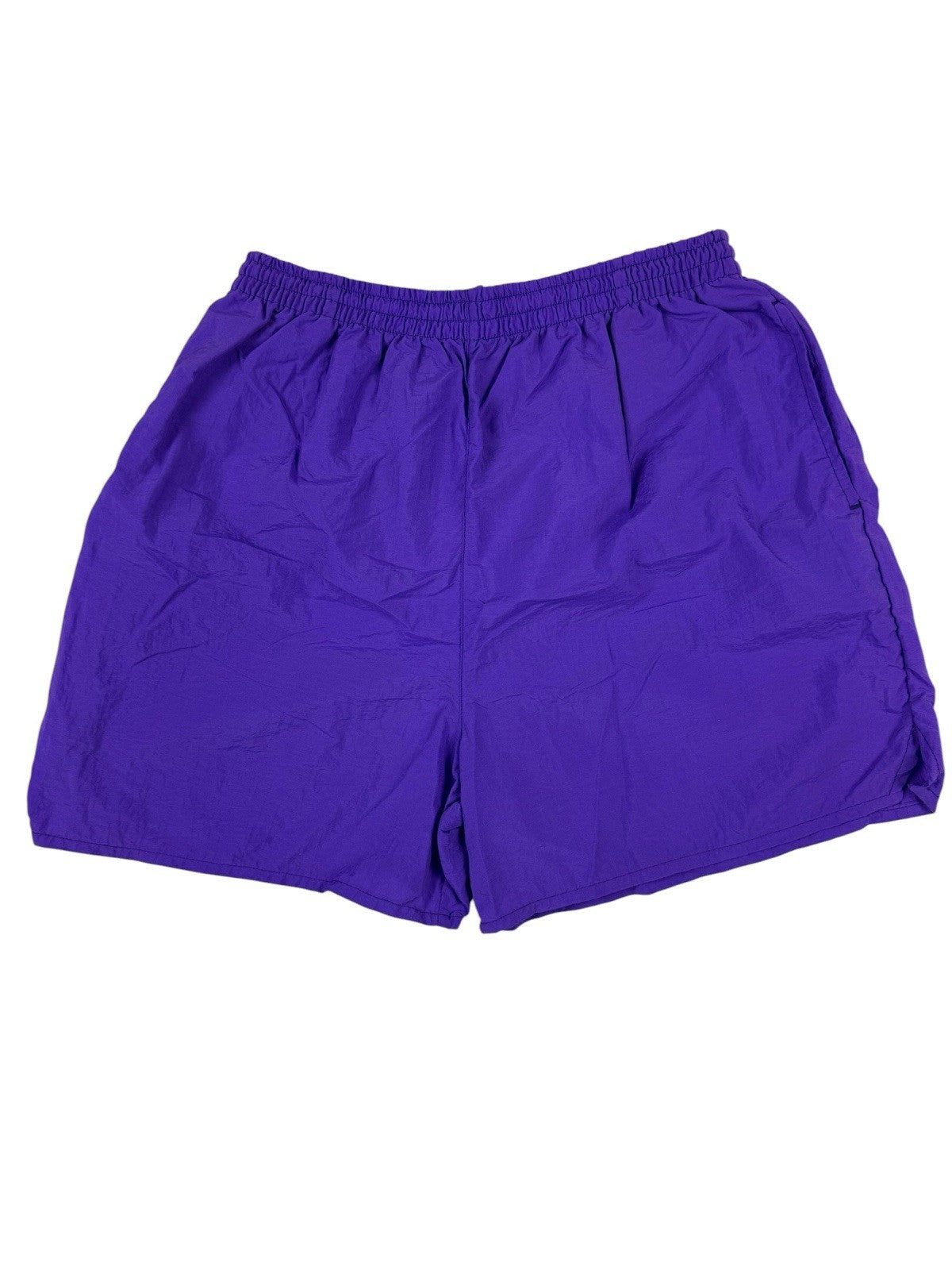 Olympic Exposure Retro Y2K Purple Nylon Exercise Sport Shorts Large