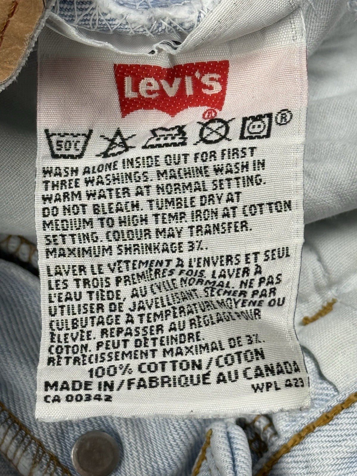 Levi's 501 Light Blue Vintage 00's Straight Leg Denim Jeans 33W 30L