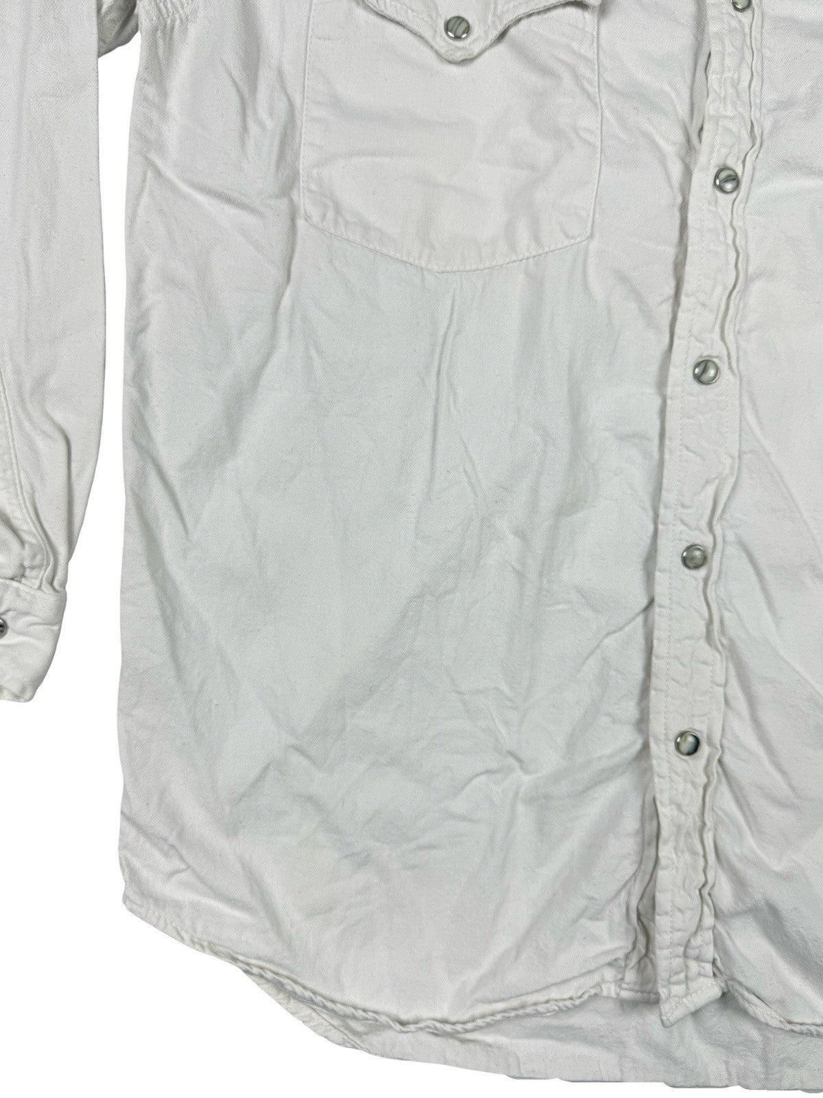 Levi's Vintage Pearl Snap White Western Long Sleeve Button Shirt Medium