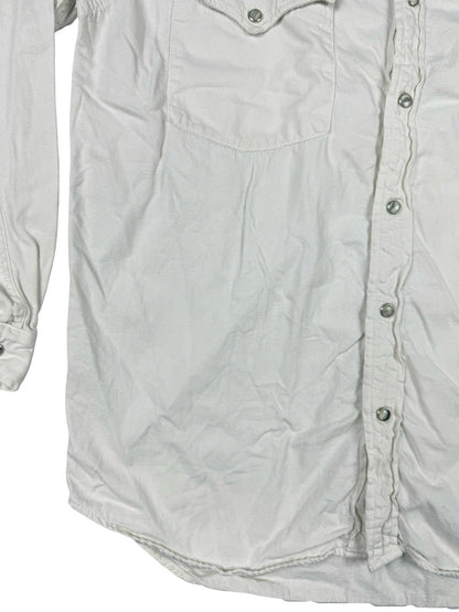Levi's Vintage Pearl Snap White Western Long Sleeve Button Shirt Medium