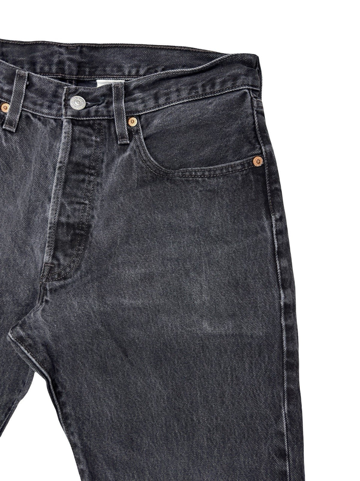 Levi's 501 Black Faded Retro Straight Leg Denim Jeans 32W 30L
