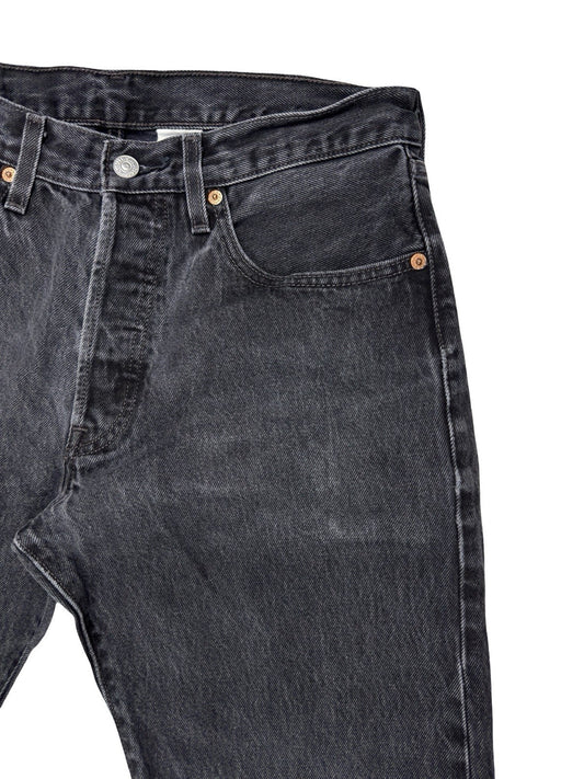 Levi's 501 Black Faded Retro Straight Leg Denim Jeans 32W 30L