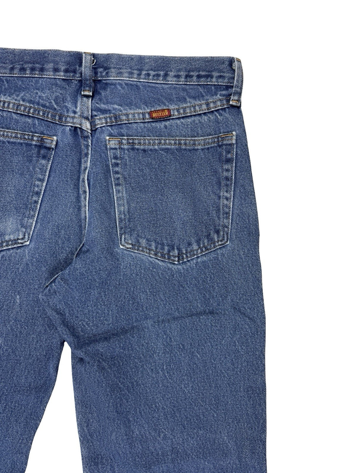 Rustler Wrangler Regular Fit Straight Leg Blue Denim Jeans 32W 30L
