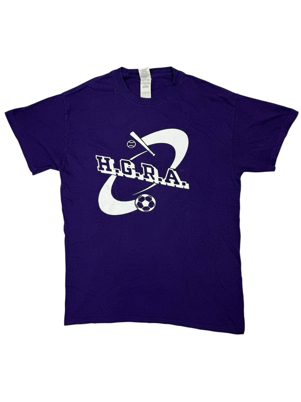 Gildan Purple American School Sports Printed HGRA Top Medium