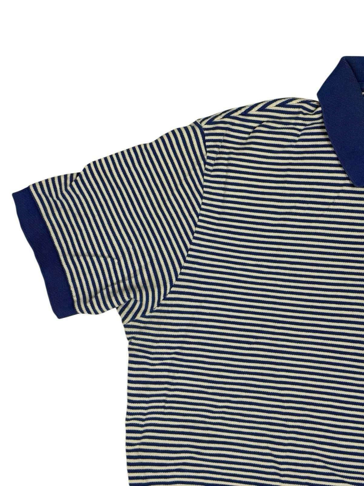Polo Ralph Lauren Blue Striped Y2K Polo Top Large