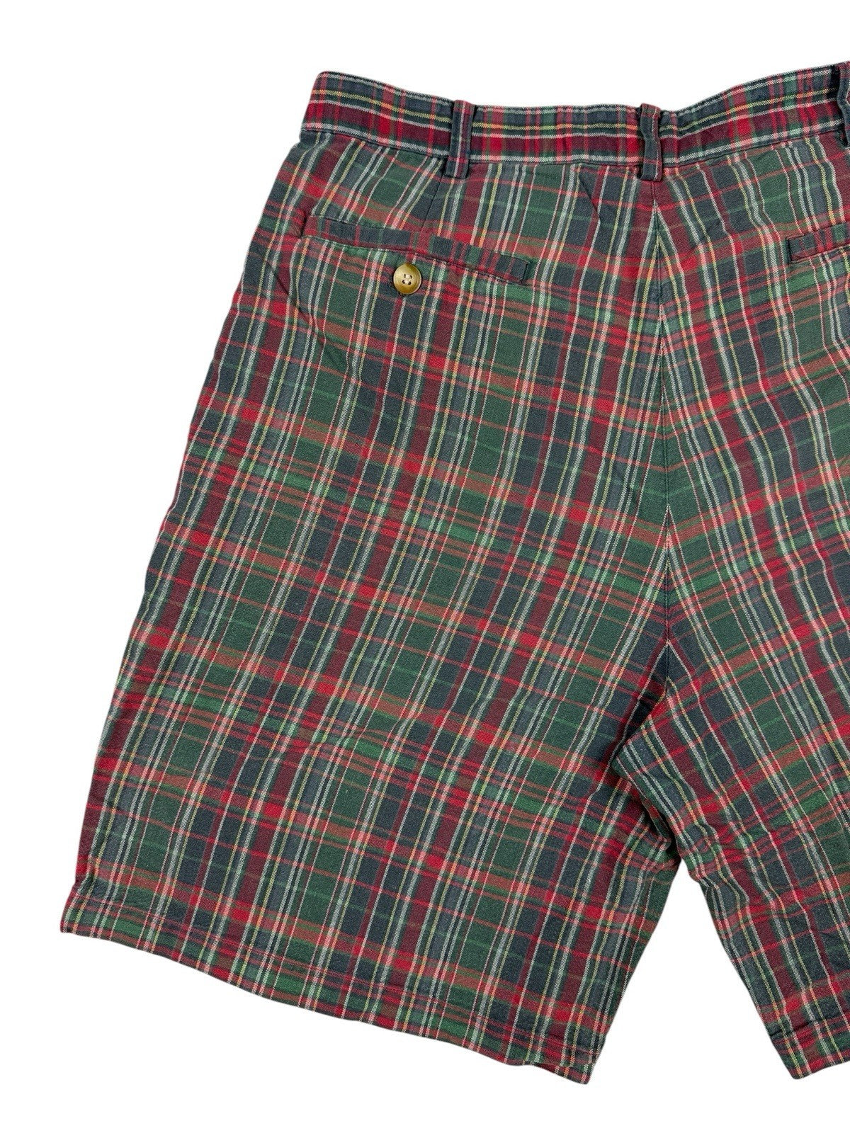 Bugle Boy Vintage Multi Plaid Cotton 90's Shorts 34W
