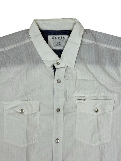 Guess White Regular Fit Collared Shirt Medium