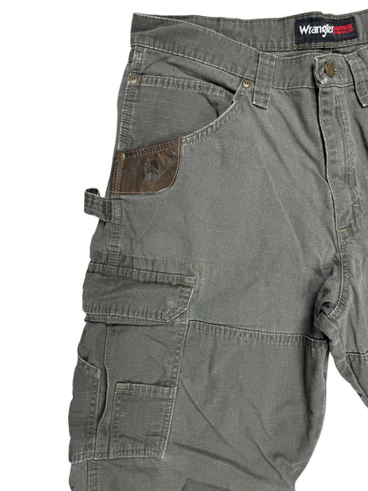 Wrangler Riggs Green Workwear Carpenter Denim Jeans 34W 30L