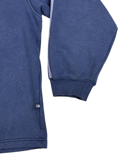 Adidas Vintage Blue Striped V-Neck Jumper Large